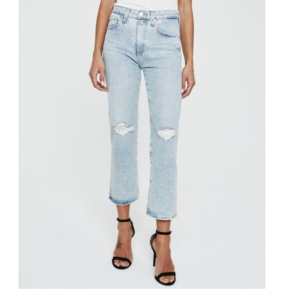 AG Adriano Goldschmied Rhett Aflame Vintage High Rise Straight Crop Jeans 32R - Picture 12 of 16